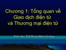 Bài giảng Luật giao dịch điện tử: Chương 1 - ThS. Phạm Mạnh Cường